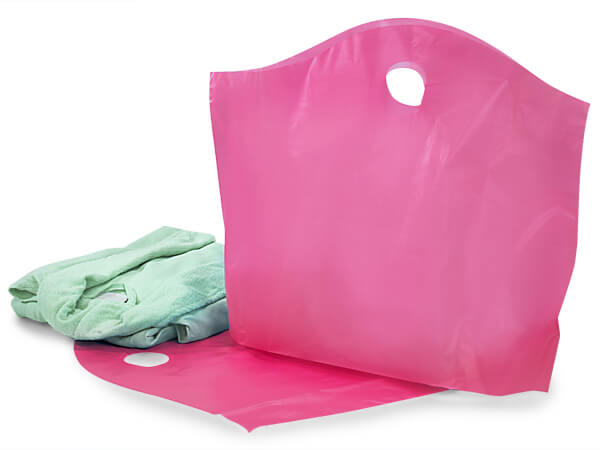 Blazing Pink Wave Top Reusable Bag, Large 22x18x8", 250 Pack, 2.25 mil