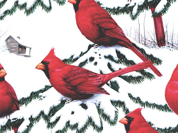 Cardinals Wrapping Paper 24" x 417', Half Ream Roll