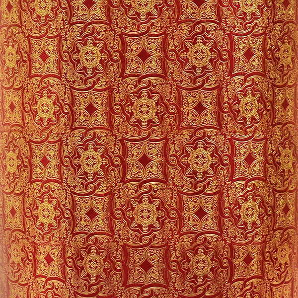 Red & Gold Medallions Gift Wrap 30" x 417', Half Ream Roll