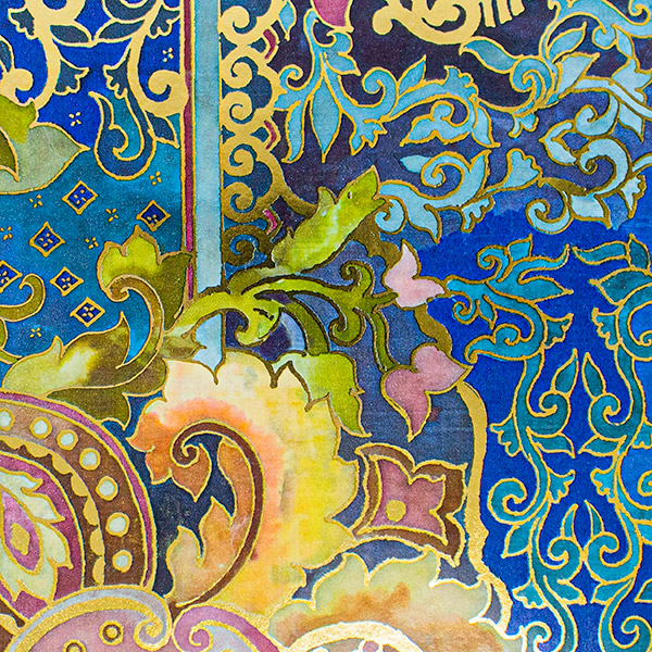 Oriental Tapestry Metallized Gift Wrap, 24" x 833', Full Ream Roll