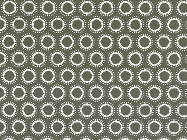 Dotted White Circles on Gray Gift Wrap, 24" x 417', Half Ream Roll