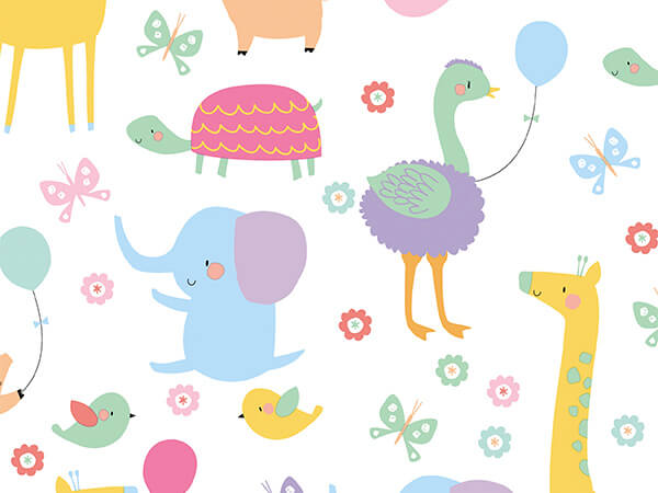 Tweet Baby Animals Wrapping Paper 26" x 417', Half Ream Roll