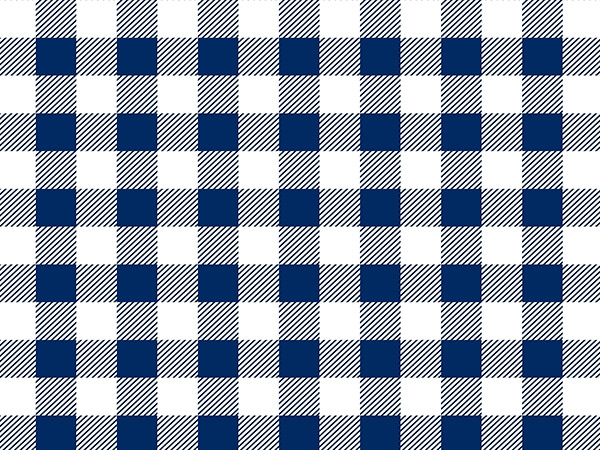 Navy Blue Gingham Wrapping Paper 26" x 833', Full Ream Roll