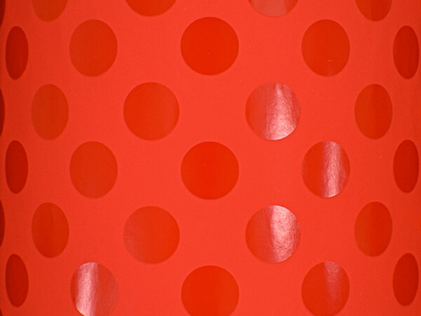Red Dots Velvet Touch Wrapping Paper, 24" x 417', Half Ream Roll