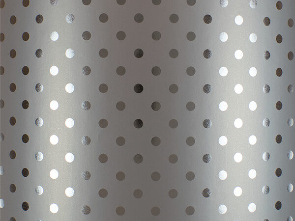 Silver Tone Dots Wrapping Paper 30" x 833', Full Ream Roll