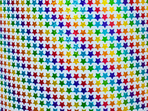 Holographic Rainbow Stars Wrapping Paper, 24" x 833', Full Ream Roll