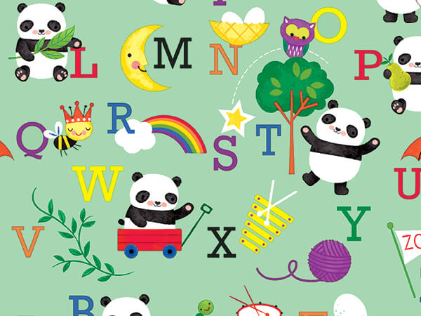 Panda Phonics Wrapping Paper 30" x 417', Half Ream Roll
