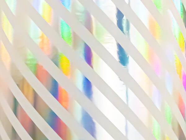 Diagonal Holographic Wrapping Paper 24" x 417', Half Ream Roll