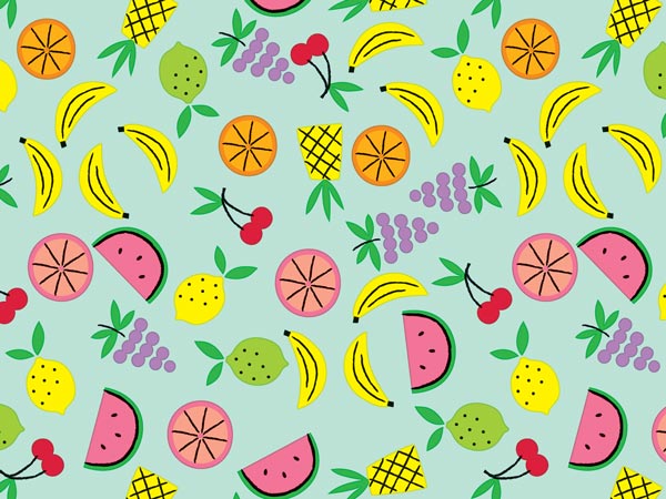 Fruit Medley Wrapping Paper 24" x 417', Half Ream Roll