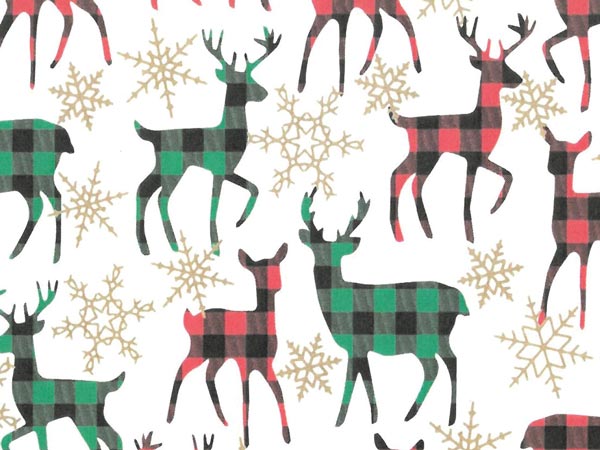 Plaid Deer Wrapping Paper 24" x 833', Full Ream Roll