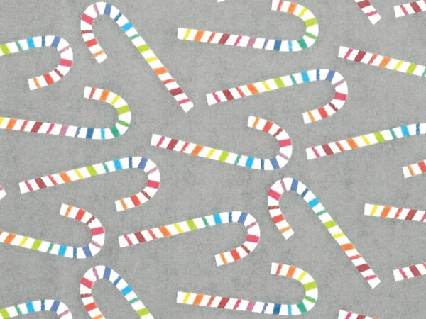 Rainbow Canes Wrapping Paper 24" x 417', Half Ream Roll
