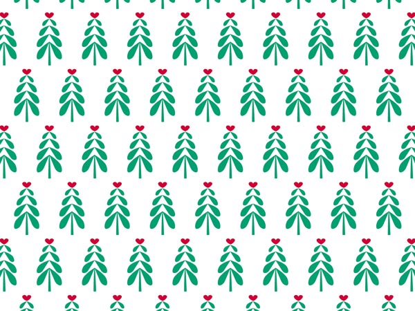 Lil Heart Trees Wrapping Paper 30" x 417', Half Ream Roll