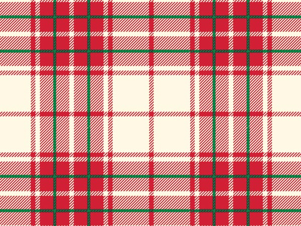 Red Plaid Mania Wrapping Paper 24" x 833', Full Ream Roll