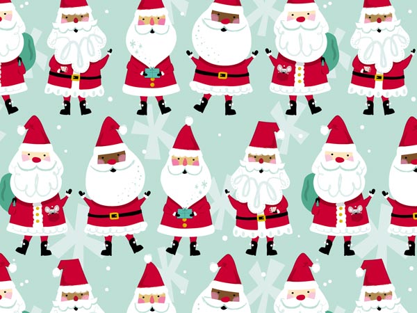 Santa Line Wrapping Paper 30" x 833', Full Ream Roll