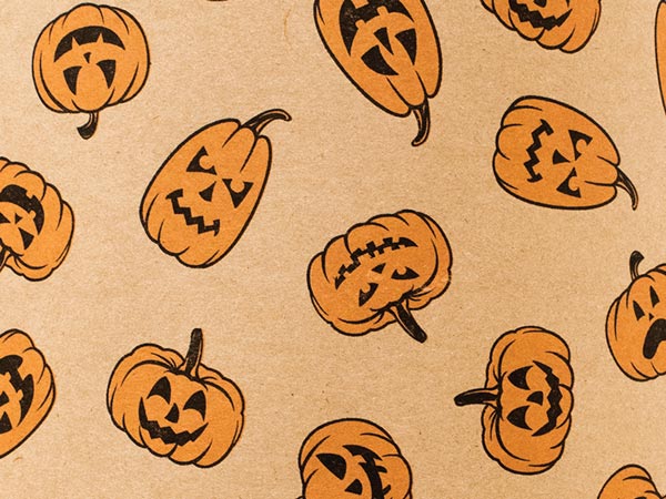 Pumpkin Patch Kraft Wrapping Paper 24" x 833', Full Ream Roll
