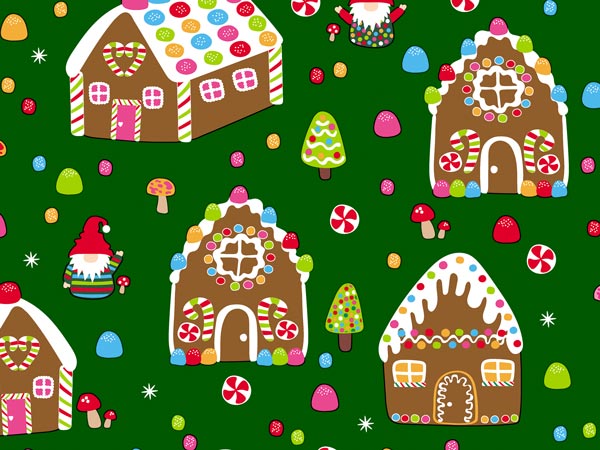 Gnomes Homes Wrapping Paper 24" x 833', Full Ream Roll