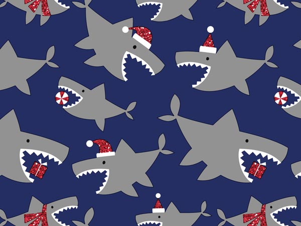 Santa Jaws Wrapping Paper 24" x 833', Full Ream Roll