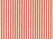 Red and Cream Ticking Stripe