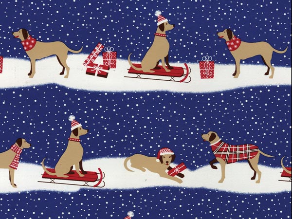 Brown Lab Holiday Gift Wrap 24" x 417', Half Ream Roll