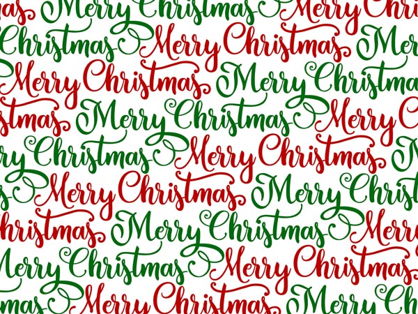 Red and Green Santas Shoutout Gift Wrap, 26" x 833', Full Ream Roll