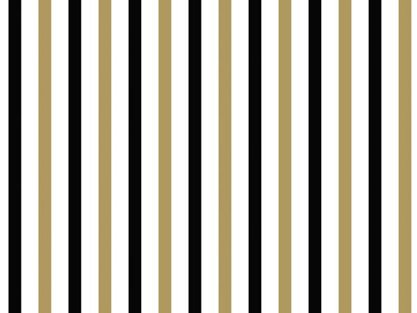 Gold and Black Stripes Gift Wrap 24" x 833', Full Ream Roll
