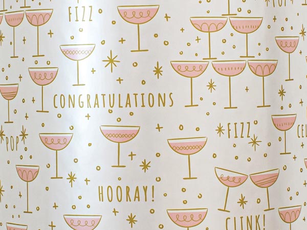 Cheers! Wrapping Paper 26" x 417', Half Ream Roll