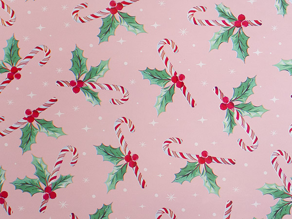 Candy Cane Delight Gift Wrap 26" x 417', Half Ream Roll