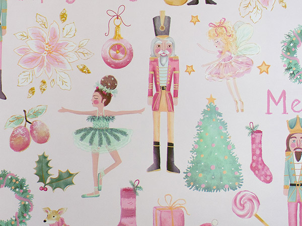 Sugarplum Christmas Gift Wrap 26" x 833', Full Ream Roll