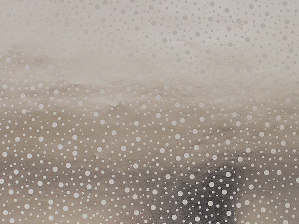 White Snow Dots Metallized Gift Wrap, 30" x 417', Half Ream Roll
