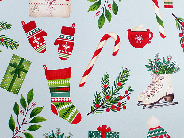 Signs of Winter Gift Wrap 26" x 417', Half Ream Roll