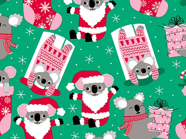 Krazy Koalas Wrapping Paper 30" x 417', Half Ream Roll