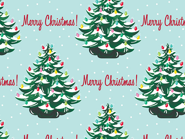 Nostalgic Tree Wrapping Paper 30" x 417', Half Ream Roll
