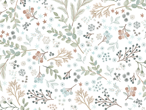Winter Garden Wrapping Paper 24" x 417', Half Ream Roll