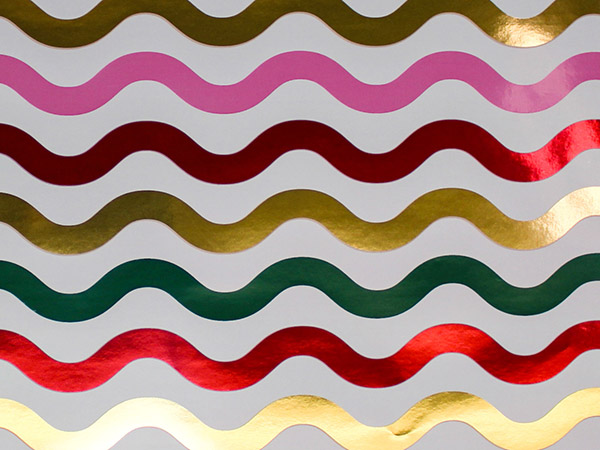 Christmas Waves Wrapping Paper Wrap, 26" x 833', Full Ream Roll