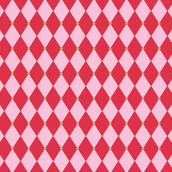 Red & Pink Harlequin Gift Wrap 30" x 417', Half Ream Roll
