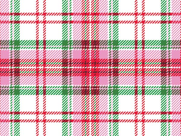 Totally Plaid Wrapping Paper 26" x 417', Half Ream Roll