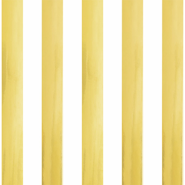 Gold and White Stripes Gift Wrap Wrap, 26" x 417', Half Ream Roll