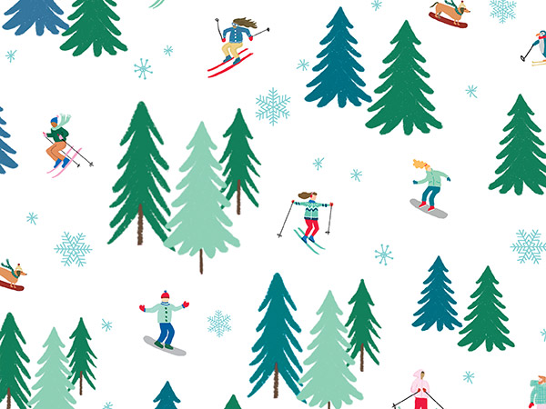 Hitting the Slopes Wrapping Paper 24" x 833', Full Ream Roll