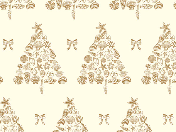 Ocean Ornaments Wrapping Paper 24" x 417', Half Ream Roll
