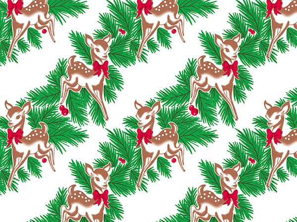 Vintage Reindeer Wrapping Paper 24" x 833', Full Ream Roll