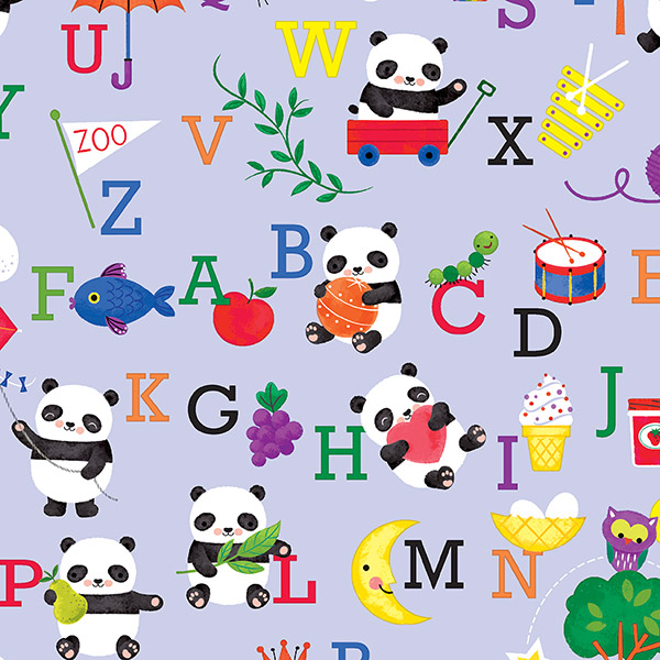 Panda Phonics Gift Wrap 24" x 417', Half Ream Roll