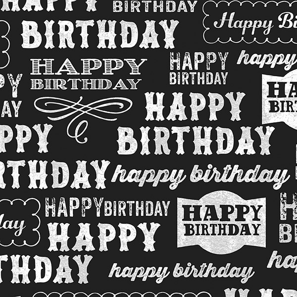 Chalkboard Birthday Gift Wrap 30" x 417', Half Ream Roll