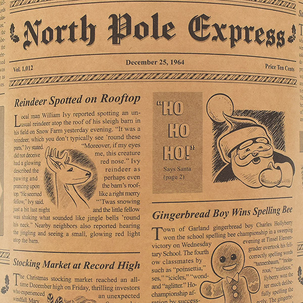 North Pole Express Gift Wrap 30" x 417', Half Ream Roll