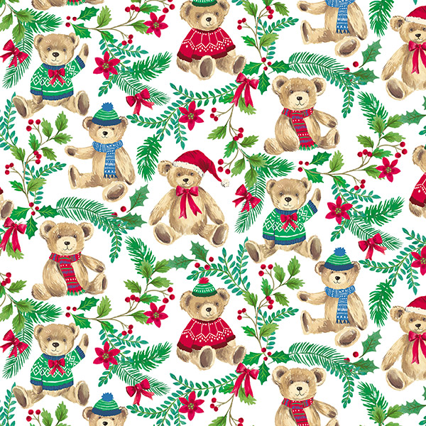 Rocking Horse Christmas Gift Wrap 26" x 833', Full Ream Roll