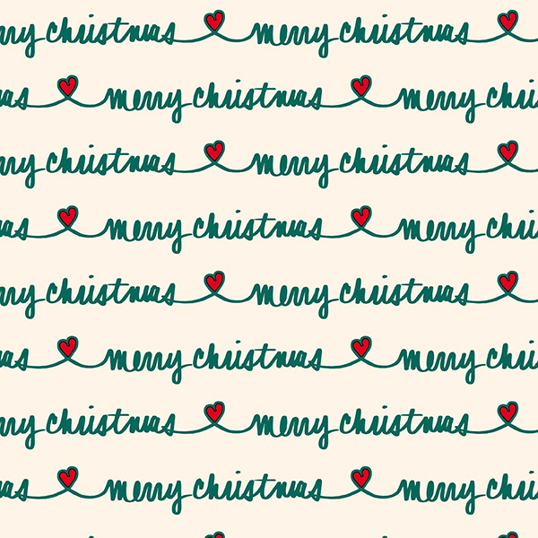 Merry Christmas Hearts Gift Wrap 26" x 833', Full Ream Roll