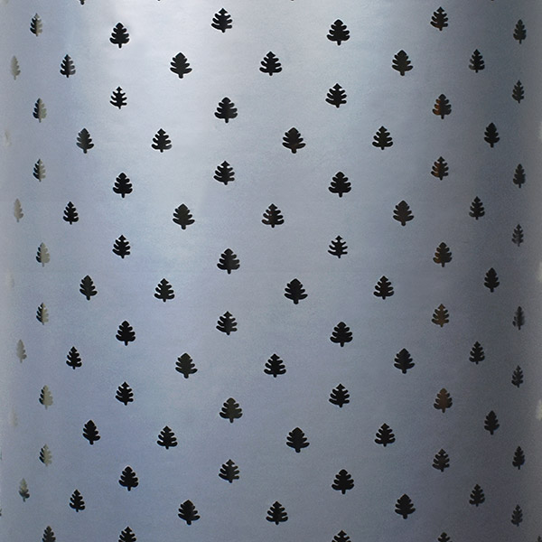 Silver Tonal Trees Gift Wrap 24" x 417', Half Ream Roll