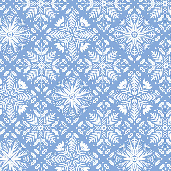 Blue Snowflakes Gift Wrap 30" x 417', Half Ream Roll