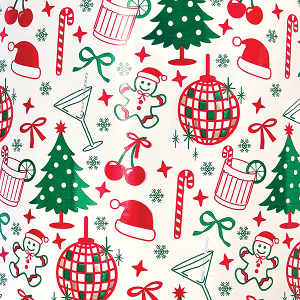 Disco Christmas Gift Wrap 26" x 417', Half Ream Roll