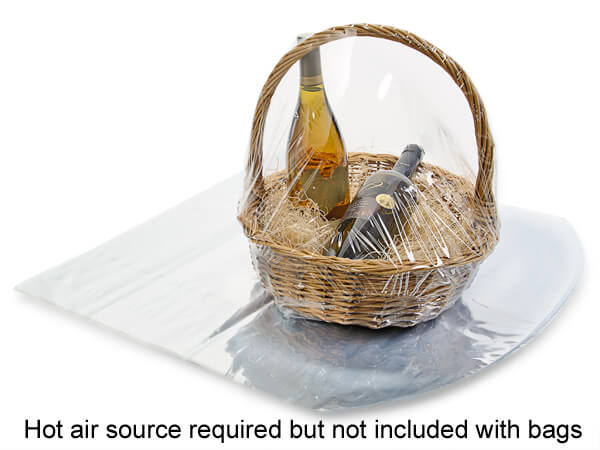 Shrink Wrap Basket Bags for Gift Baskets 10 Pack Clear cellophane PVC Shrink Bags 24X 30 