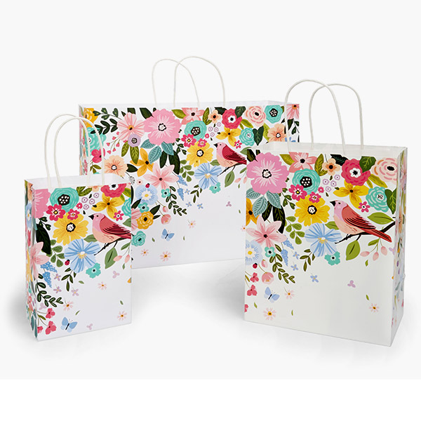 Songbird Blooms Paper Gift Bag, Assortment, 125 Pack